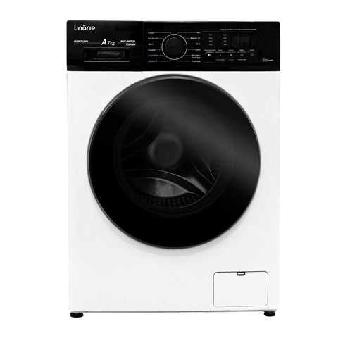 Lavadora de carga frontal Linarie LSWM712WB blanca Geney 7kg 1200 rpm motor de inducción 12