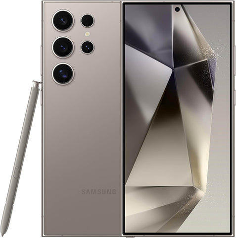 Teléfono móvil Samsung Galaxy S24 Ultra, smartphone con IA de 256 GB, Android desbloqueado, cámara de 200 MP con zoom de 100x, procesador rápido, batería de larga duración, pantalla de borde a borde, S Pen, versión de EE. UU., 2024, color negro titanio.
